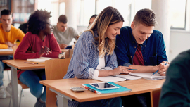 a group of students in a classroom