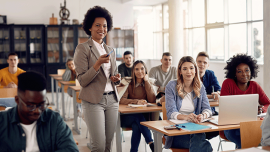 Students and teachers in the classroom
