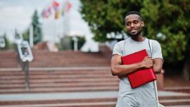 An international student studying abroad